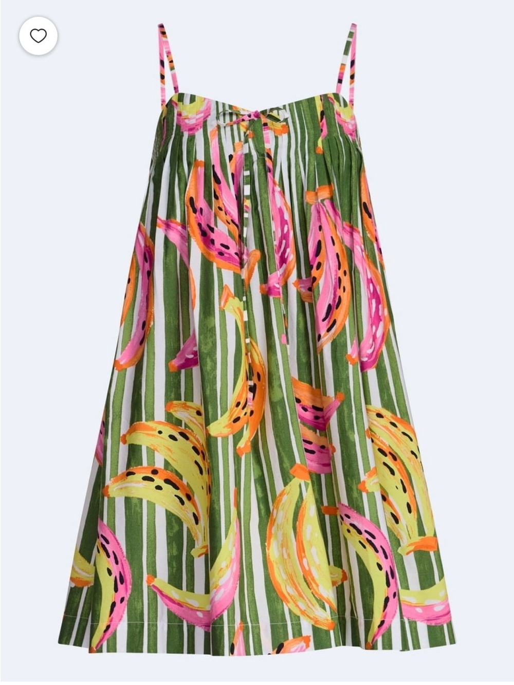 Free Assembly Women’s Green Striped Banana Print Dress